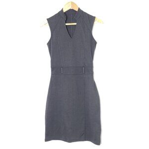Societe Anonyme Black Sleeveless V-Neck Knee Length Sheath Dress Size XS